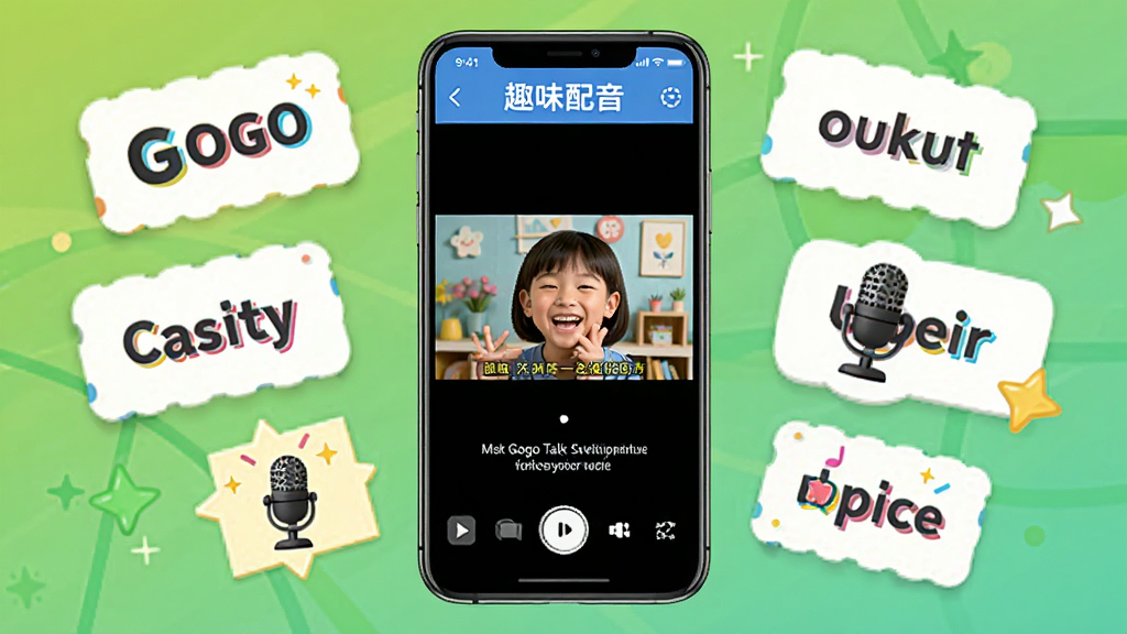 GOGO Talk��������չʾͼ��������һ�������ֻ�������ʾ��Ȥζ�������ܽ��棬��Ƶ�������Ļ�����ɼ�����Χ�����ŵ��ʿ�Ƭ����˷硢���ǵ�ѧϰԪ��ͼ�꣬������������죬ɫ�ʷḻ�������������ɾ��޶���Ԫ��