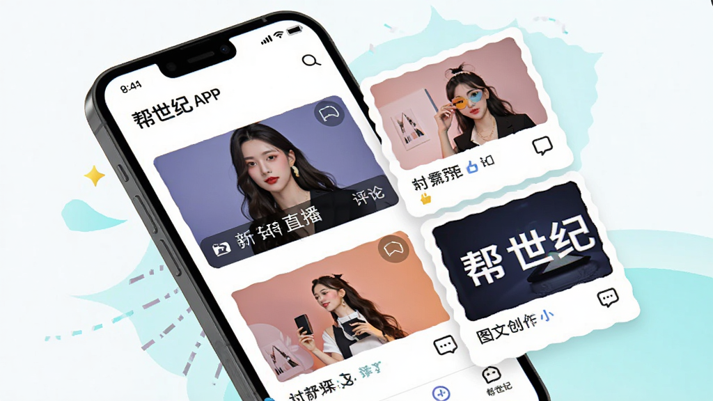 ������APP��ý�崴��ƽ̨���棬�ֻ���Ļչʾ��Ƶֱ����ͼ�Ĵ�����飬����Ϊ�ֻ������ݿ�Ƭ�����ִ������£��Ű���ã�������ữ��ϸ��չʾ�������۰�ť�͡������͡���ʶ�������������ɾ����޶���Ԫ��