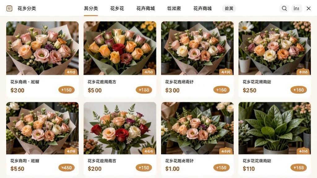 ���绨Ӧ���ڻ����̳�ҳ�棬����Ϊ�����ʻ�����ֲ��Ʒ���У����ֲ�������״˫���Ų����Ű��Ϸ�Ϊ���ർ���·�Ϊ��Ʒ��Ƭ�������ܰ������ϸ�ڰ���������д��۸��ǩ�������������ɾ��޶���Ԫ��