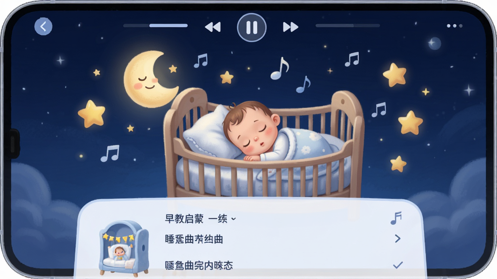 �������Ӧ��˯ǰ���ֲ��Ž��棬����Ϊ���������ǻ��Ƶ�Ӥ����������Ϊ�������ſ��������·�ҡ�����б����Ű��࣬���Ϊ����ɫҹ����Ͳ廭��ϸ�ڰ���˯�ŵı��������������ʸ��壬�ɾ����޶���Ԫ��