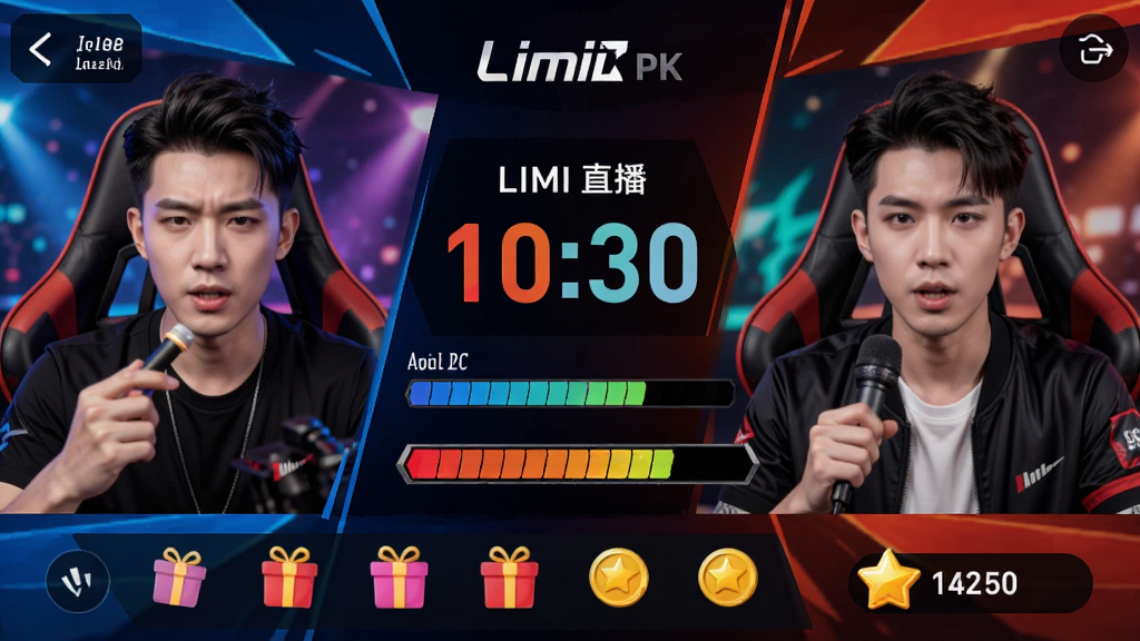 Lmiֱ��PK��ս���棬��������ֱ���ʾ��λ������ʵʱ���棬�м��ǵ���ʱ���������������·��й�����������ͼ����Ǳ���������񾺼���ǿ��ɫ�ʶԱ����������ֶԳ����������ʸ��壬�ɾ��޶���Ԫ��