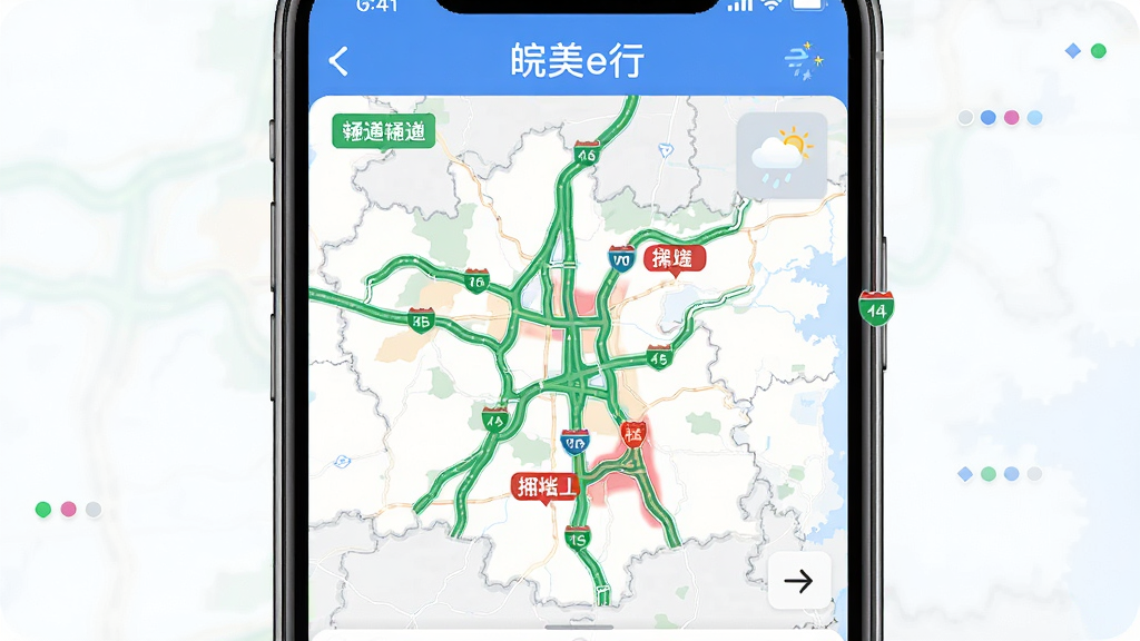 ����e��APPʵʱ·�����棬����Ϊ�ֻ���Ļ��ʾ���ո���·��ͼ�����־��У��Ű��࣬����ִ��Ƽ��У�ϸ�ڰ�����ɫ��ͨ·�Ρ���ɫӵ����ʾ������ͼ�꣬���ʸ��壬�ɾ����޶���Ԫ��
