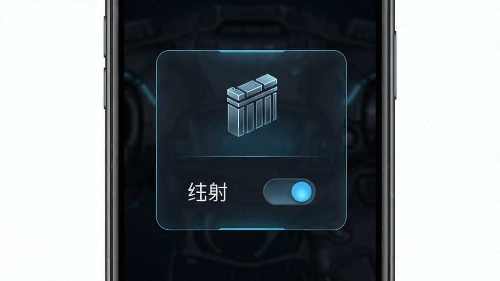 快速重装辅助菜单软件界面截图,主体为手机屏幕显示悬浮菜单面板,布局居中,排版清晰,风格科技感,细节包含弹匣图标和连射开关,画质高清,干净,无多余元素