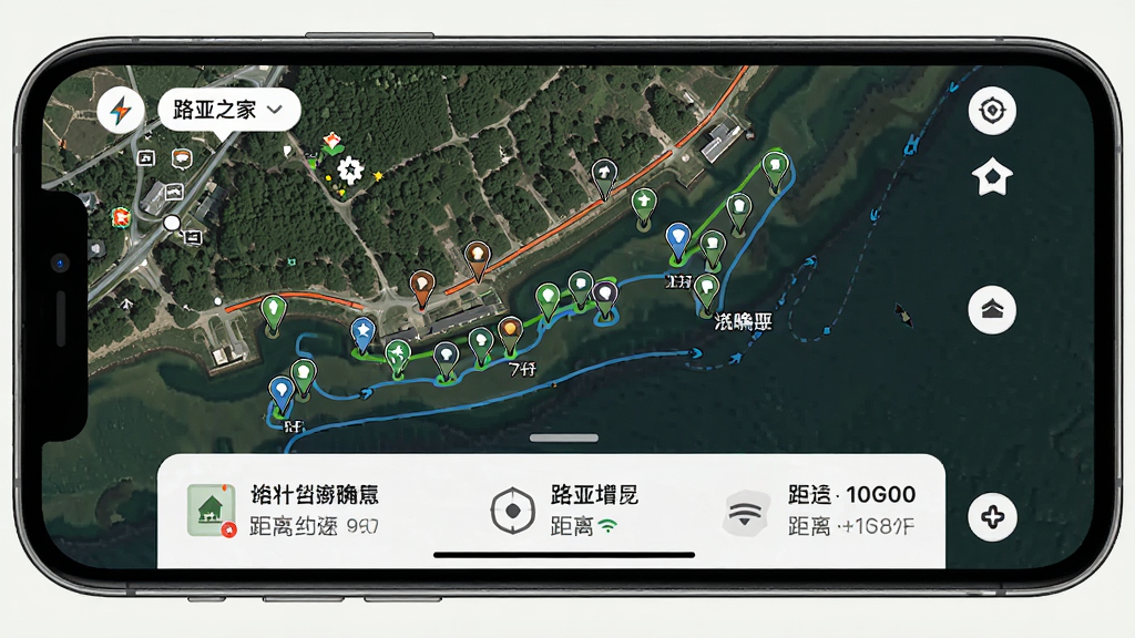 ·��֮�ҵ����ͼ���棬����Ϊ�ֻ���Ļ��ʾ���ǵ�ͼ�ϵĵ����ǣ�����Ϊȫ����ͼ�ӵײ���Ϣ��Ƭ���Ű�ֱ�ۣ�����⵼���磬ϸ�ڰ����������ƺ;�����ʾ�����ʸ��壬�ɾ����޶���Ԫ��