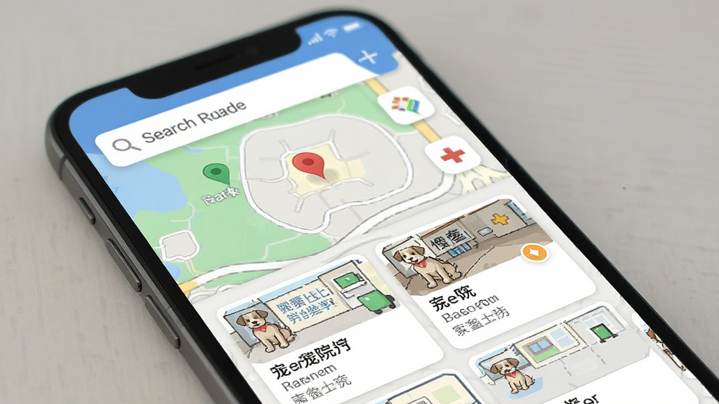 ȫ�฽������ҽԺ��ͼ���棬����Ϊ�ֻ���Ļ��ʾ��ͼ��ҽԺ�б��������Ϸ�Ϊ���������·�ΪҽԺ��Ƭ���Ű�����������ˬ��ϸ�ڰ�����ͼ�ϵĶ�λͼ���ҽԺ���ƣ������������ɾ����޶���Ԫ��