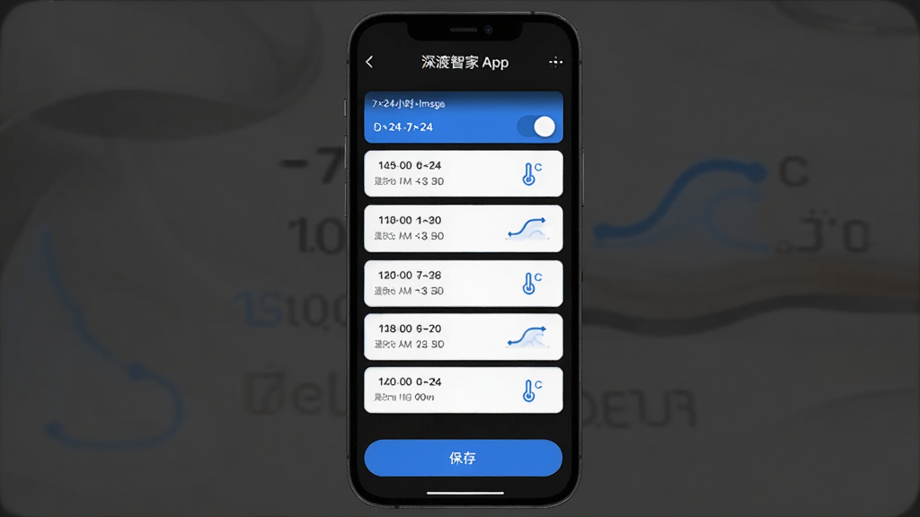 Boogu-Image ����һ������Ǽ�App��ʱ���ý�����ֻ���ͼ������Ϊ��ɫ�������ֻ���Ļ����Ļ������ʾ7��24Сʱ��ʱ����б����������ʱ�����¶��趨�����ּ���������Ű���ϵ�������Ϊ����������ʱ��Ŀ�͵ײ����水ť�����Ϊ�ִ��Ƽ��б�ƽ����ƣ�ϸ�ڰ�����ɫ�������ذ�ť���¶�����ͼ�꣬���ʸ��壬�ɾ����޶���Ԫ��