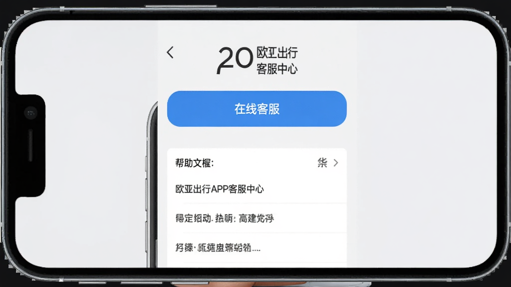 �ֻ���Ļ��ʾŷ�ǳ���APP�ͷ�����ҳ�棬�����࣬�����߿ͷ���ť�Ͱ����ĵ��б�������Ϊǳ��ɫ���������ɾ��������������޶���Ԫ��