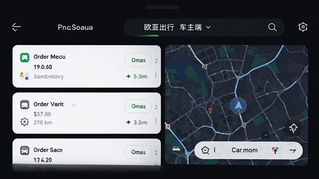 ŷ�ǳ��г�����APP���棬��ʾ�����б��͵�ͼ����������Ϊ��ɫģʽ�����Ƽ���Լ�������������޶���Ԫ��