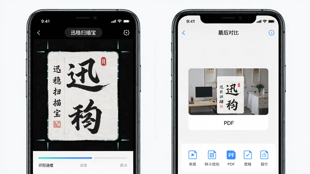 Ѹ��ɨ�豦����ʶ����չʾͼ������Ϊ�ֻ���Ļ�ڳ���ˮī����ʶ����ͼƬתPDF�������棬���ַ���������չʾʶ��ǰ��Աȣ��Ű����룬���Ϊ����칫�磬ϸ�ڰ���ʶ����������ʽͼ�꣬�����������ɾ����޶���Ԫ��
