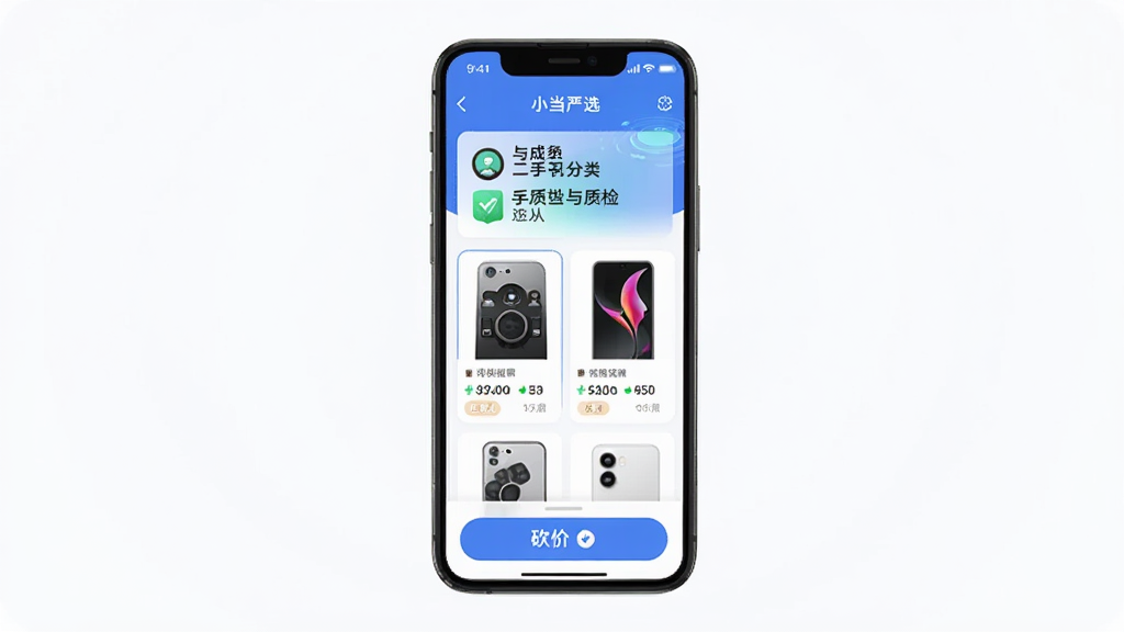 С����ѡAPP��ҳչʾ�����ֻ��������ʼ��ʶ������Ϊ�ֻ���Ļ���棬���־��У��Ű�����������Լ�Ƽ��У�ϸ�ڰ�����ɫ��ǩ�Ϳ��۰�ť�����ʸ���ɾ��޶���Ԫ��