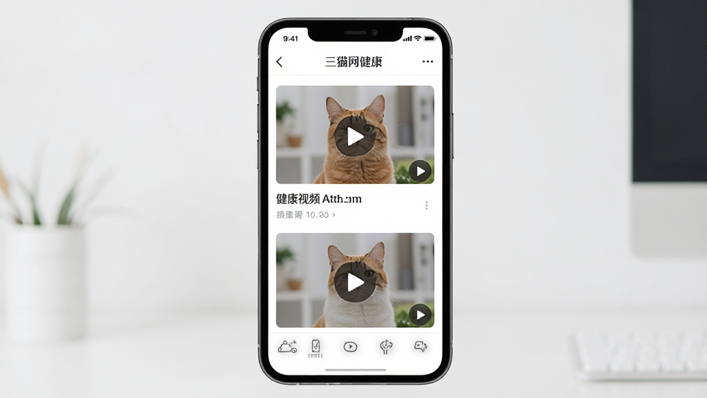 ��è����������Ƶ���棬�ֻ���Ļչʾ������Ƶ�б�������Ϊ�ֻ����������ּ�࣬�Ű�����������ִ���Լ��ϸ�ڰ�����Ƶ����Ͳ��Ű�ť�����ʸ��壬�ɾ����޶���Ԫ��