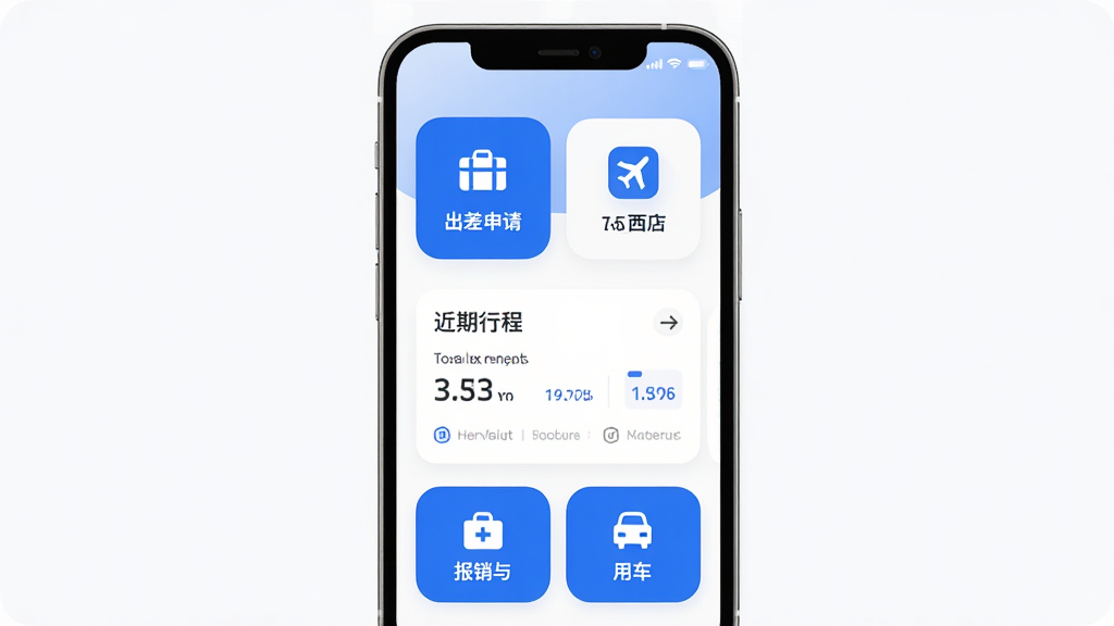 Ӫ�����App��ҳ����չʾ������Ϊ�ֻ���Ļ����ʾ���ù���Ӧ����ҳ�������Ϸ�Ϊ����������ںͻ�Ʊ�Ƶ�ͼ�꣬�м�Ϊ�����г̿�Ƭ���·�Ϊ�������ó����ܰ�ť���Ű��������������Ϊ�ִ������Լ�磬ϸ�ڰ�����ɫ��ɫ������ɫ������Բ��ͼ�꣬���ʸ���ɾ��޶���Ԫ��