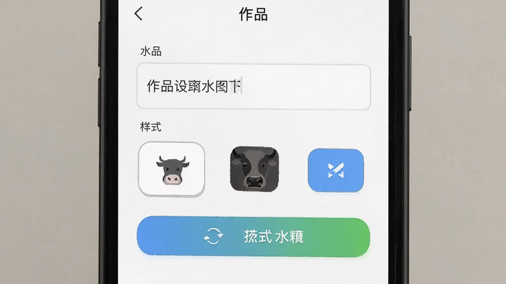 ��ƷţAppˮӡ���ý��棬�ֻ���Ļ��ʾˮӡ������������ʽѡ��ť��������࣬UI��������ƽ����񣬸��廭��