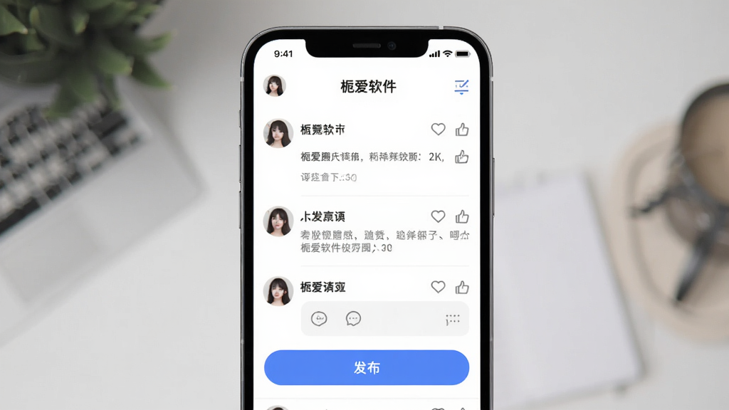 �ٰ������罻Ȧ��ҳ��չʾ������Ϊ�ֻ���Ļ����ʾ��̬�б��뷢����ť������Ϊ���½ṹ���Ű���ˬ������ִ���Լ��ϸ�ڰ���ͷ�񡢵���ͼ���������������������ɾ��޶���Ԫ��