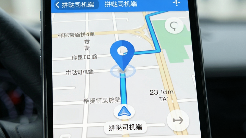 �ֻ���Ļ��ʾ��ͼ�������棬����Ϊ��ɫ��λͼ������ʻ·�ߣ����־��У��Ű��࣬����ִ��Ƽ��У�ϸ�ڰ����ֵ������������ʾ�����������ɾ��޶���Ԫ�أ�ͼ������Ϊ��ƴ��˾���ˡ�