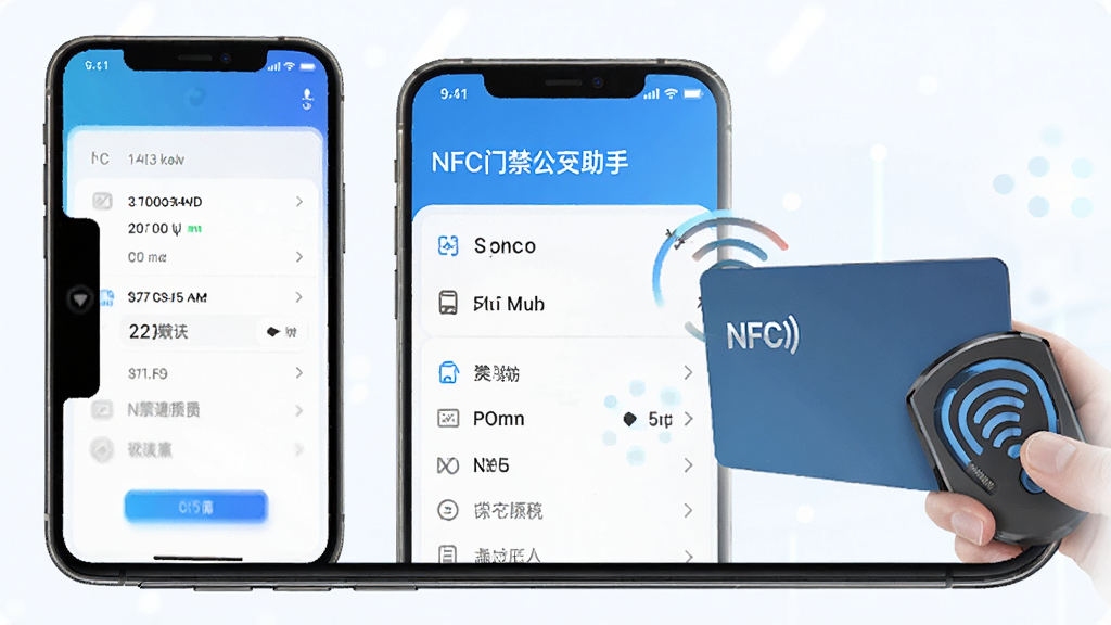 NFC�Ž����������������ܽ����ͼ���ֻ���ӦNFC��Ƭ����ʾ��ȡ�����б����ɾ�����UI��ƣ�����ɫ�����Ƽ��У���������