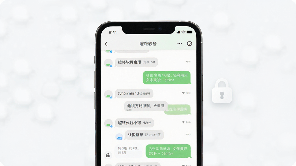 噔咚软件界面展示,主体为手机屏幕中显示即时通讯聊天列表,布局居中,排版简洁,风格现代清新,细节包含聊天气泡和隐私锁图标,画质清晰,干净,无多余元素