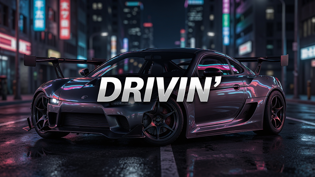DRIVIN' ��Ϸ�����棬һ����װ�ܳ�ͣ�ڳ���ҹ���У��޺�Ʒ����ڳ����ϣ�������������Ϸ�������֣��������ܳ�������Ϊ���й�ͼ�����дʵ������Ϸ��ϸ�ڰ�����̥��β�������ƣ����ʸ��壬�ɾ����޶���Ԫ��