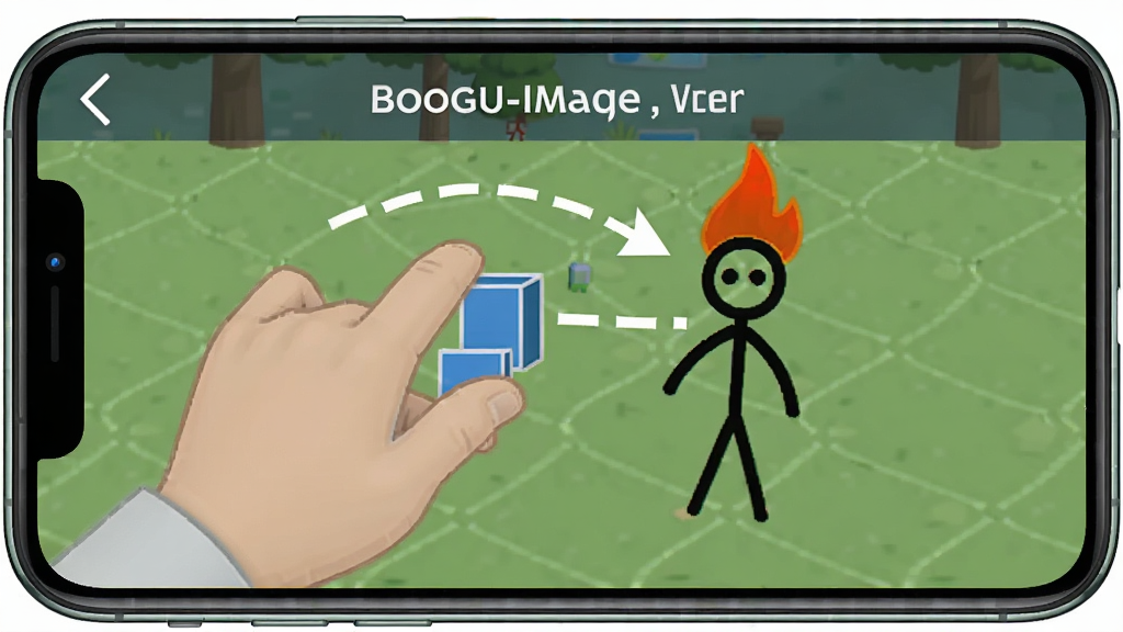 Boogu-Image ����һ����Ϸ����ʾ��ͼ��������һֻ��������ק��ɫ���鵽��������ϣ�����Ϊ�ֻ���Ļ��չʾ��ק�������Ű�Ϊ��������ʾ�����Ϊ���̷̳磬ϸ�ڰ������߼�ͷָʾ��ק���򡢷���ͻ������ɫ��Ӧ�����ʸ��塢�ɾ����޶���Ԫ��