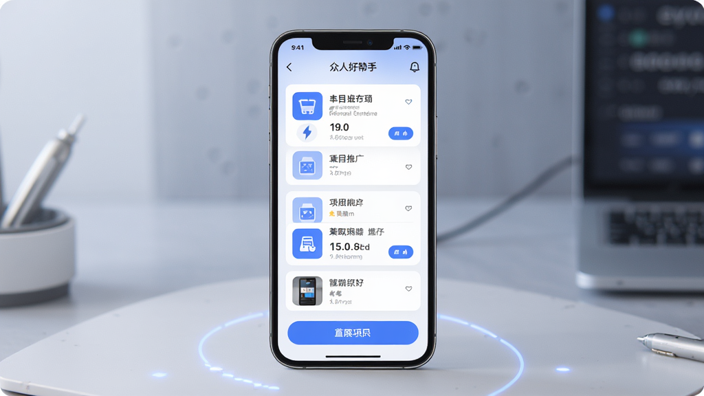 ���˺ð���APP����չʾ������Ϊ�ֻ���Ļ����ʾ�ḻ�ļ�ְ�ƹ���Ŀ�б�������Ϊ����չʾ�ֻ��������Ű�������������ִ��Ƽ��У�ϸ�ڰ�����Ŀ��Ƭ��ͼ��Ͱ�ť�����ʸ���ɾ��޶���Ԫ��