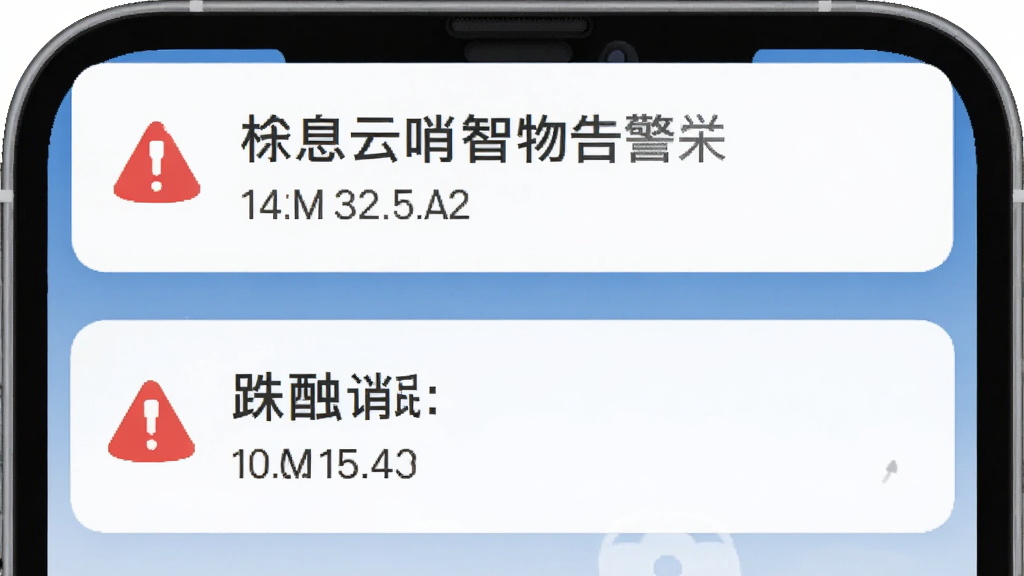 �����������ܸ澯����ʾ��ͼ������Ϊ�ֻ�֪ͨ����ʾ�����澯��Ϣ������Ϊ����֪ͨ��Ƭ���Ű��࣬���Ϊ��ƽ����ƣ�ϸ�ڰ�����ɫ�澯ͼ����ʱ��������ʸ��壬�ɾ����޶���Ԫ��