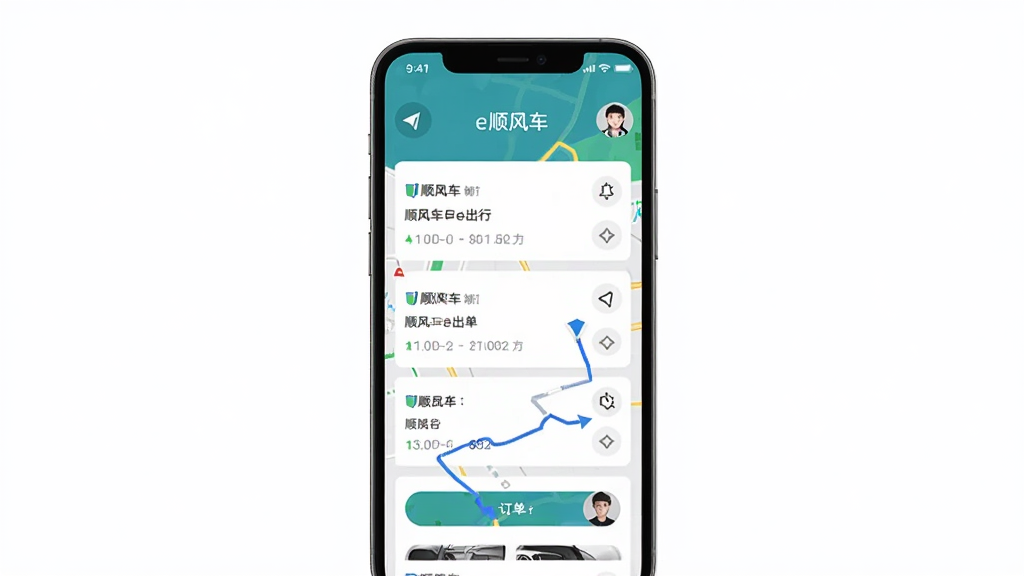 ˳�糵e������������չʾ������Ϊ�ֻ���Ļ��ʾ˳�糵�ӵ��б��͵�ͼ·�ߣ����־��У��Ű��࣬���Ϊ�ִ���ƽ����ƣ�ϸ�ڰ���������Ƭ������ͼ�ꡢ����ͷ�񣬻����������ɾ����޶���Ԫ��