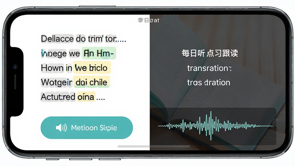 ÿ����������������ܽ��棬����Ϊ�ֻ���Ļ��ʾӢ�ľ��Ӻ͸�����ť������Ϊ���½ṹ���Ű����ԭ���Ҳ෭�룬���Ϊ����ѧϰ��App���棬ϸ�ڰ����������ʺͲ���ͼ�����ʸ��壬�ɾ����޶���Ԫ��