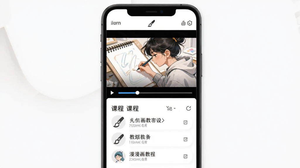 ����������ѧ��Ƶҳ�棬����Ϊ�ֻ���Ļ�в��Ż滭�̳���Ƶ������Ϊ���½ṹ�Ϸ���Ƶ�·��γ��б����Ű����룬���Ϊ��Լѧϰ�磬ϸ�ڰ�������ͼ��ͽ����������������ɾ��޶���Ԫ��
