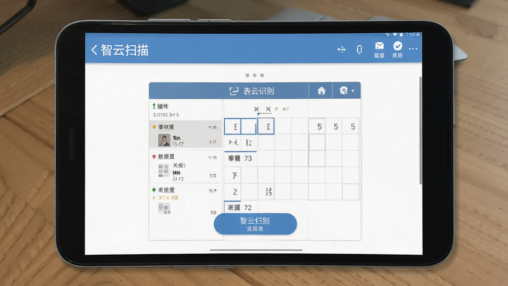 智云扫描 表格识别 操作界面 安卓版