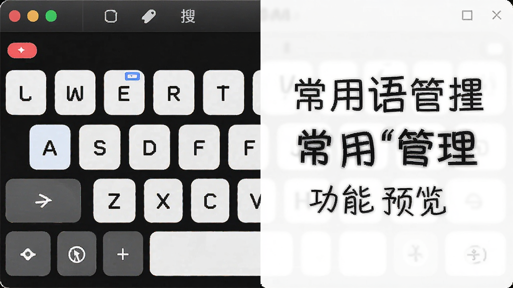 搜词输入法 键盘皮肤 字体样式 常用语管理 功能预览图