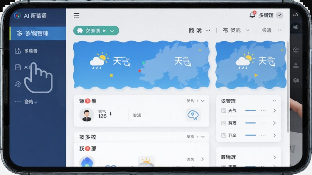 AI看天气 安卓版 多城市管理界面