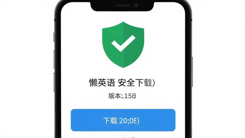 ����Ӣ��APP��ȫ����ҳ�棬�ֻ���Ļ��ʾ���ذ�ť�Ͱ汾��Ϣ������Ϊ��ɫ���������ɫ��ȫ����ͼ�꣬��ƽ����ƣ�����ɾ�����