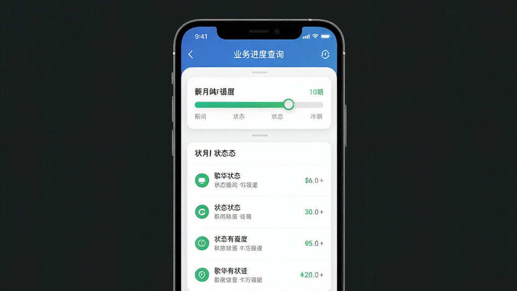 �軪����APPҵ����Ȳ�ѯ���棬�ֻ���Ļ��ʾ��������״̬�б�������Ϊ�ֻ�Ӧ�ý�ͼ�������������У��Ű����������Ϊ����Ƽ��磬ϸ�ڰ���ʱ��ڵ㡢״̬ͼ�������˵�������ʸ��壬�ɾ��޶���Ԫ��