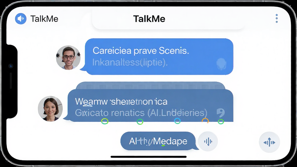 TalkMe Ӧ�ý����ͼ����ʾ AI ��ʦ�Ի�ҳ�棬������ɫ���ݳ����ͷ�����ע���ܣ����������¼�࣬�����������޶���Ԫ��