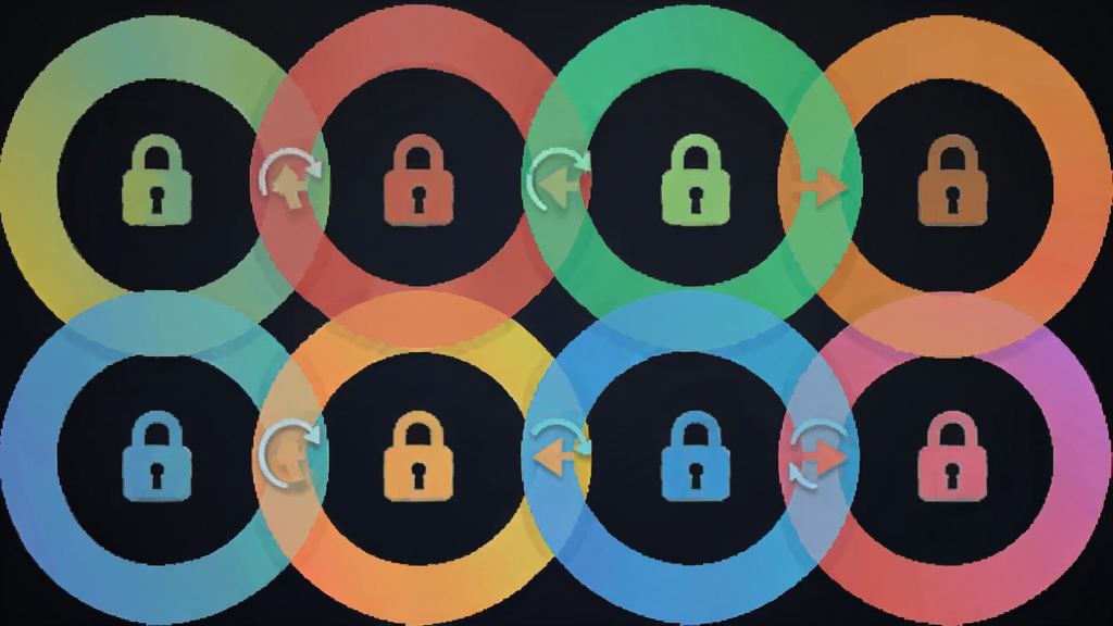 Unlock Rings��Ϸ�����棬����Ϊ�����ɫԲ����֯���У����־��жԳƣ��Ű������ɫ���䱳�������Ϊ�����ƽ����ƣ�ϸ�ڰ���Բ���ϵ����ۺ���ת��ͷ��ʶ�����ʸ��壬�ɾ��޶���Ԫ��