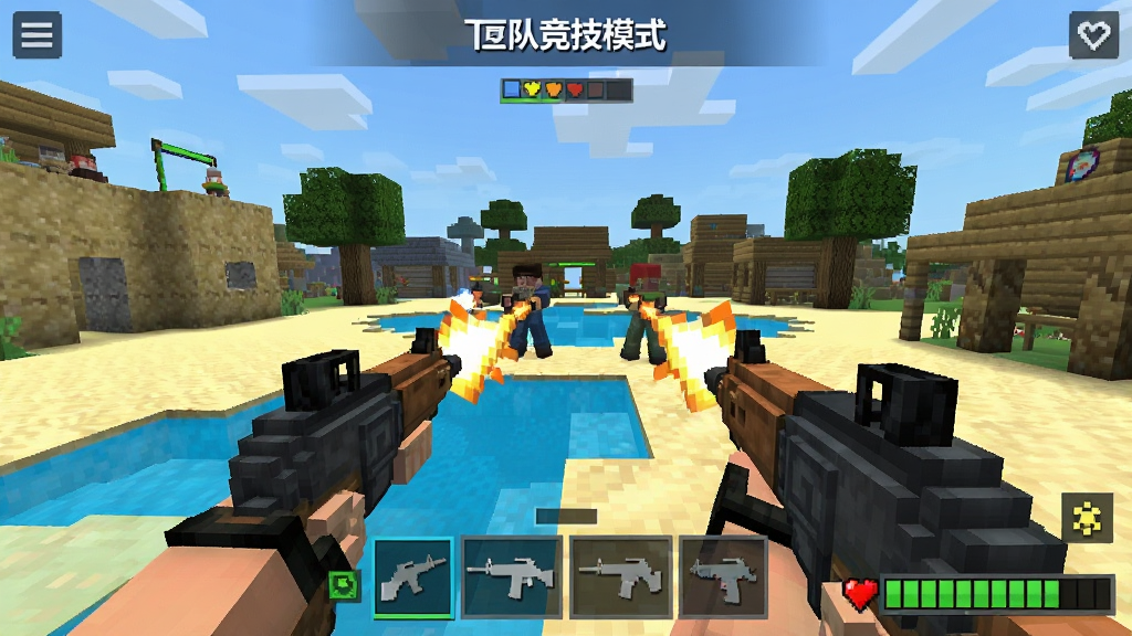 ��������ٷ�������Ϸ���棬3D���ط���������ֳ�ǹе��ɳ�е�ͼ�ж�ս������������ʾ�ŶӾ���ģʽ����Ļ�·��л�ǹ����Ѫ������ɫ���������ɾ��޶���Ԫ�أ����廭��