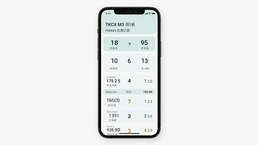 TKCX M3 历史比赛记录列表页面,主体为手机界面,布局纵向排列,排版整齐,风格清新浅色,细节包含比分数字和时间标签,画质清晰,干净,无多余元素