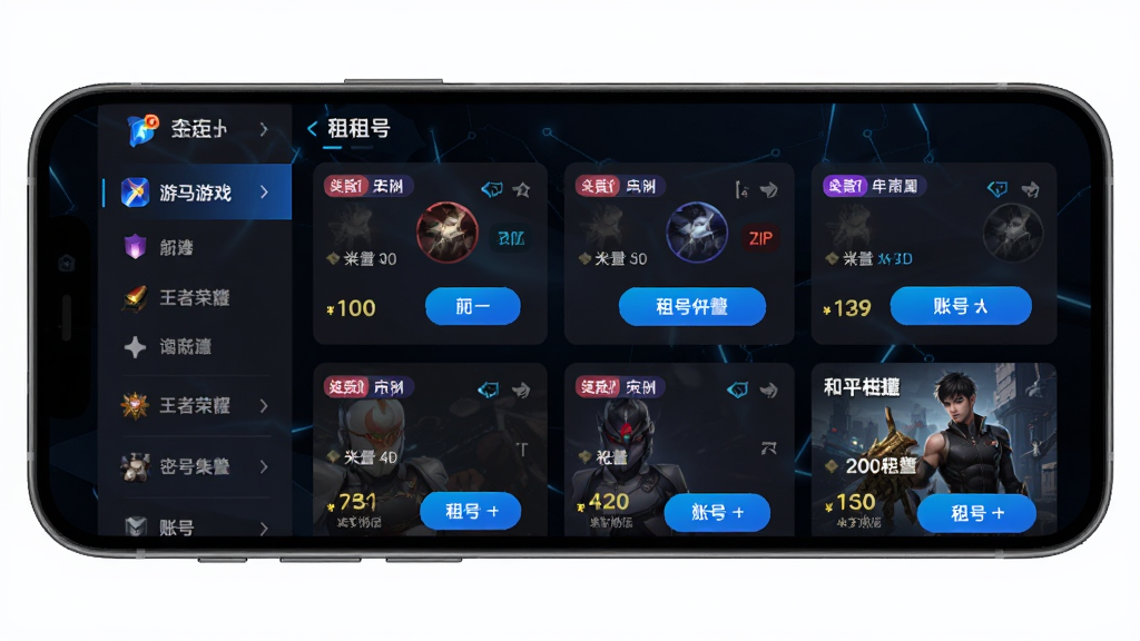 �������APP����չʾ������Ϊ�ֻ���Ļ����ʾ������ҫ�ͺ�ƽ��Ӣ����б�������Ϊ���ҷ��������Ϸ�����Ҳ��˺ſ�Ƭ���Ű������������Ϊ�Ƽ�����ɫ����������ɫ�߹⣬ϸ�ڰ����˺Ŷ�λ��ǩ���۸��ǩ����Ű�ť�����ʸ���ɾ��޶���Ԫ��