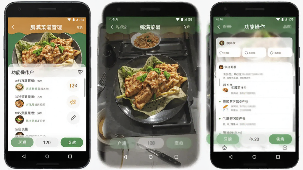 鹏满菜谱管理APP 功能操作界面 安卓版
