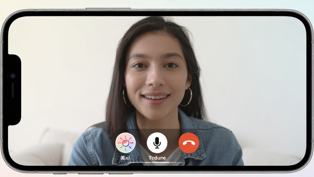 ����APP��Ƶ������棬�ֻ���Ļ������ʾ������Ƶͨ�����棬�ײ������ա��������Ҷϰ�ť������Ϊǳɫ���䣬������ִ������������ɾ�