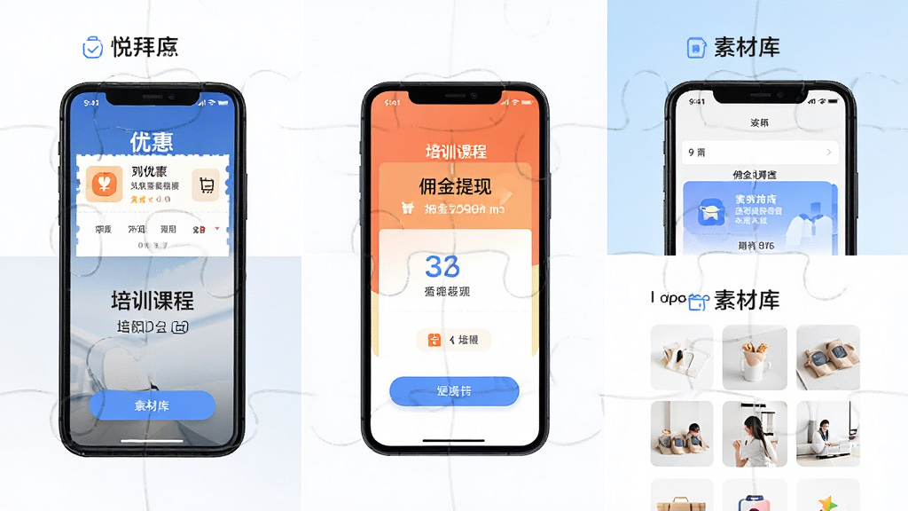 �ð�APP���ܽ���ƴͼ������Ϊ�ಿ�ֻ�չʾ�Ż�ȯ��Ӷ�����֡���ѵ�γ̺��زĿ⣬���ַָ����У��Ű����룬�������������ϸ�ڰ���ͼ�ꡢ���ֱ�ǩ�Ͱ�ť�����ʸ��壬�ɾ����޶���Ԫ��