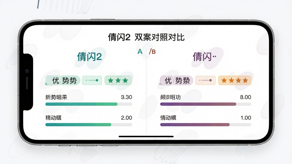 ٻ��2˫�����չ��ܽ��棬����Ϊ�ֻ���Ļ���ҷ���չʾA/B�����Աȣ����ֶԳƣ��Ű�����������Լ����ϸ�ڰ��������Ʊ�ǩ�������������ʸ��壬�ɾ����޶���Ԫ��