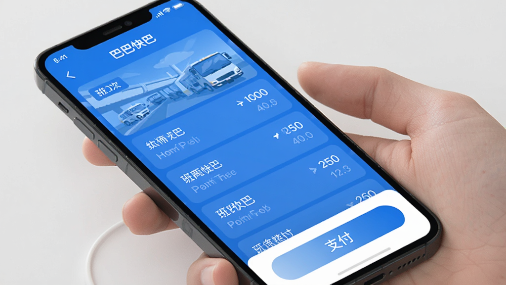 �ֻ���Ļչʾ�ͰͿ��APP��Ʊҳ�棬��ɫ�����棬����б��������ײ���֧����ť���ɾ����࣬��ƽ����񣬸߻���