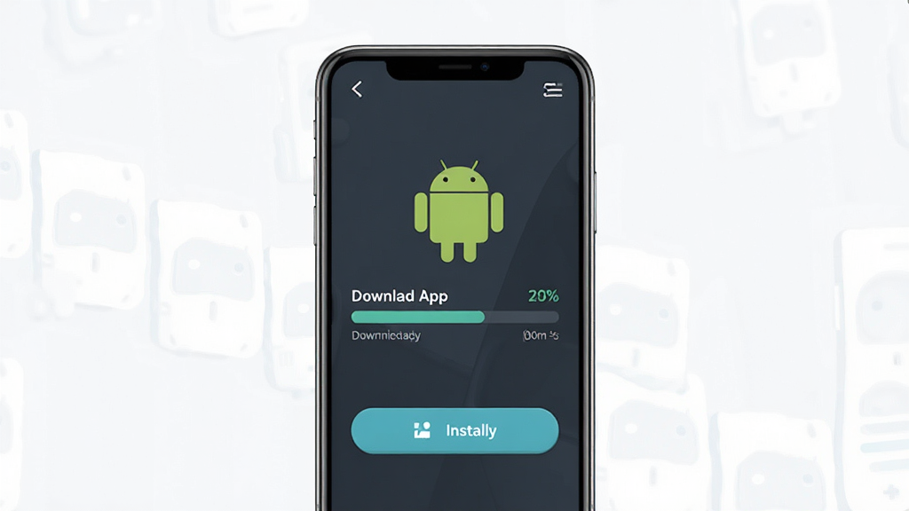 ����ͨApp���ذ�װָ��ͼ������Ϊ�ֻ���Ļ��ʾ���ؽ������Ͱ�װ��ť������Ϊ����չʾ���Ű��࣬����ƽ����ϸ�ڰ���Android������ͼ��ͽ��Ȱٷֱȣ����ʸ��壬�ɾ����޶���Ԫ��