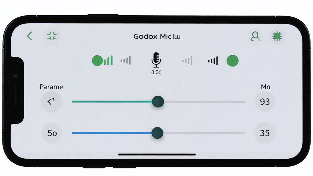 Godox MicӦ���������ͼ������Ϊ�ֻ���Ļ��ʾ�豸����״̬�Ͳ������ڻ��飬���־��У��Ű��࣬���Ƽ��У�ϸ�ڰ�����˷�ͼ����ź�ǿ��ָʾ�����������ɾ��޶���Ԫ��