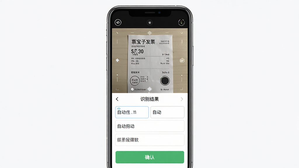 Ʊ�����ӷ�Ʊ�����������ܽ��棬����Ϊ�ֻ���Ļչʾ��Ʊ����ʶ����̣����־��У��Ϸ�Ϊ���ȡ�����·�Ϊʶ������д�����Ű��࣬���Ϊ�ִ���ƽ����ƣ�ϸ�ڰ��������ķ�ƱͼƬ���Զ������ı���ȷ�ϰ�ť�����ʸ��壬�ɾ����޶���Ԫ��