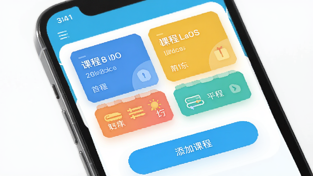 ���ֿγ̱�App������չʾ��ɫ�γ̿�Ƭ�����ӿγ̰�ť,���¼����ƶ���UI���,��ƽ�����,����ɫ��,�ɾ�����,���廭��,�޶���Ԫ��