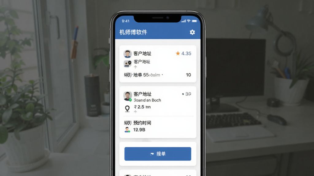 ����ʦ��������ҳչʾ�����б�������ʦ����ӵ���ť������Ϊ�ֻ���Ļ��ͼ���Ű������������Ϊ�ִ���ƽ����ƣ�ϸ�ڰ���������Ƭ���ͻ���ַ��ԤԼʱ�䡢�ӵ���ť�����ʸ��壬�ɾ����޶���Ԫ��