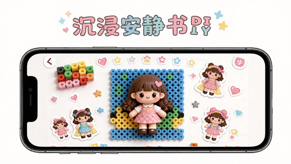 ����������DIYӦ�ý���չʾ�����¿ɰ��������Ϊ�ֻ���Ļ����ʾƴ�����������޻�װ���ܣ�����Ϊ���е�Ӧ�ý�ͼչʾ���Ű�Ϊ���½ṹ�����⣬���Ϊ��ͨ�ɰ���ϸ�ڰ�����ɫ���ط��顢�������ޡ�������ֽ��Ԫ�أ������������ɾ����޶���Ԫ��