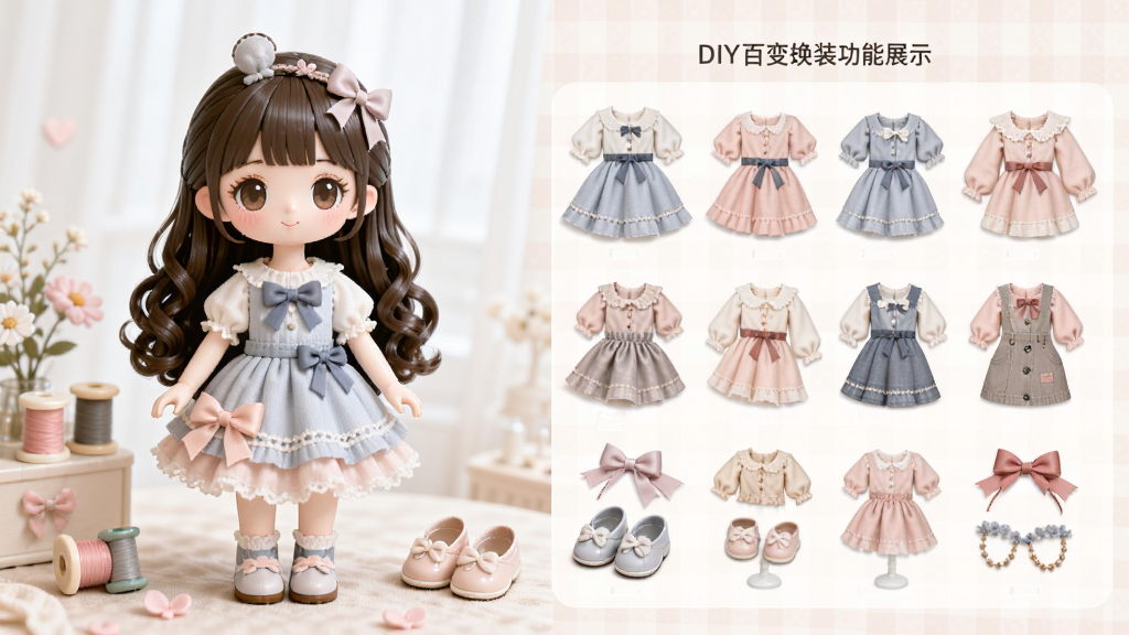 ����������DIY�ٱ任װ����չʾ������Ϊ�������޺Ͷ��ַ�װ���Σ�����Ϊ��������Ҳ��װ�б����Ű�Ϊ�������У����Ϊ���¿ɰ���ϸ�ڰ���ȹװ��Ь�ӡ�ͷ�εȷḻԪ�أ������������ɾ����޶���Ԫ��